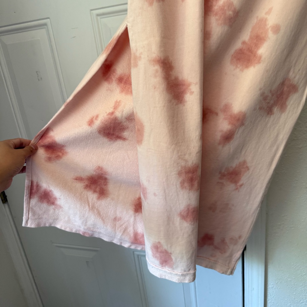Nwt Bohemian Mama Pink Tie Dye Cotton Terry Knit Elastic Waist Maxi Skirt — image 3 of 8